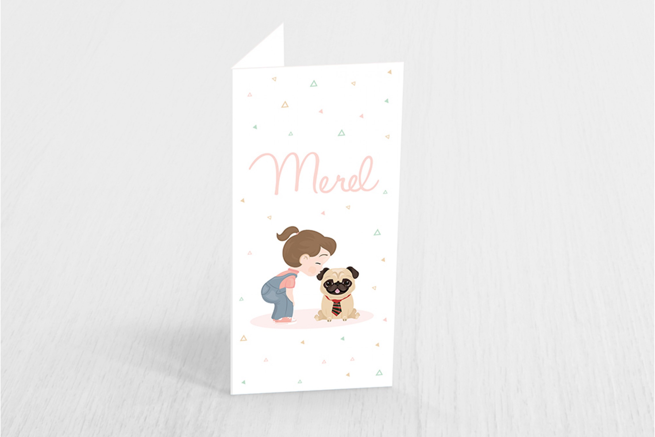 Meisje met mopshondje